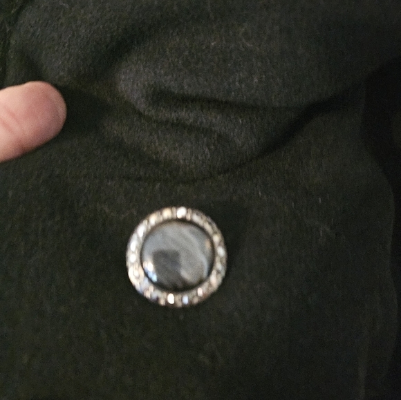 Womens Albert Nipon long wool coat/ jacket with fox fur collar NWT sz 14 - Picture 5 of 8